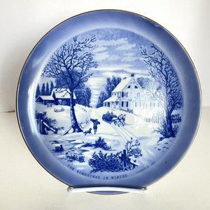 Currier Ives Price Import The Homestead In Winter American Scenes Plate Japan